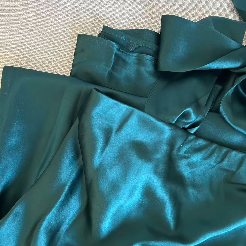 BEST Reformation Oren Silk Dress Small Forest Deep Green Party Cocktail Scarf - Picture 5 of 9